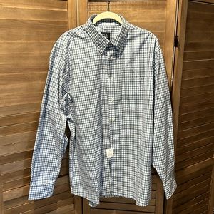 NWT ~ JoS A Bank Men’s Casual Traditional Fit Shirt ~ Blue Check ~ L